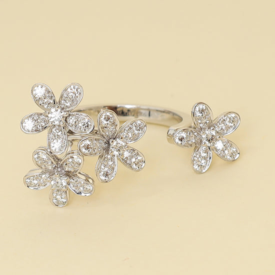 Van Cleef & Arpels 18K White Gold Socrate Between the Finger Ring 52-Van Cleef & Arpels-THE CLOSET