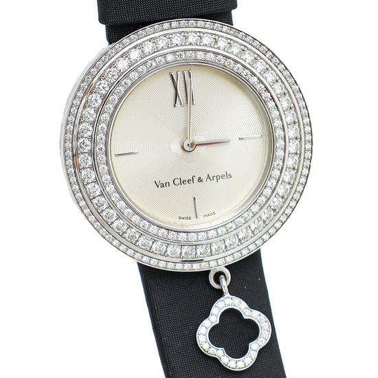 Load image into Gallery viewer, Van Cleef &amp;amp; Arpels 18K White Gold Charms with Diamonds 32mm Quartz Watch
