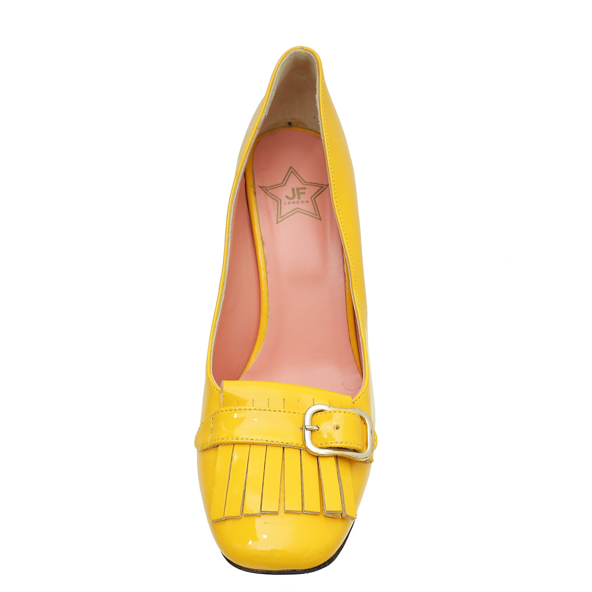 JF Yellow Fringe Square Toe Pump 40-JF-THE CLOSET