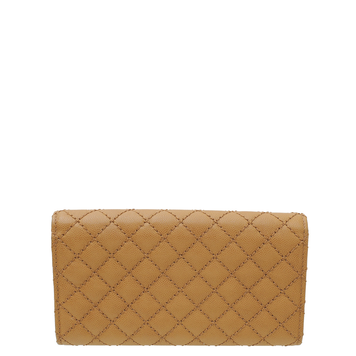 Chanel Tan CC Stitched Long Wallet