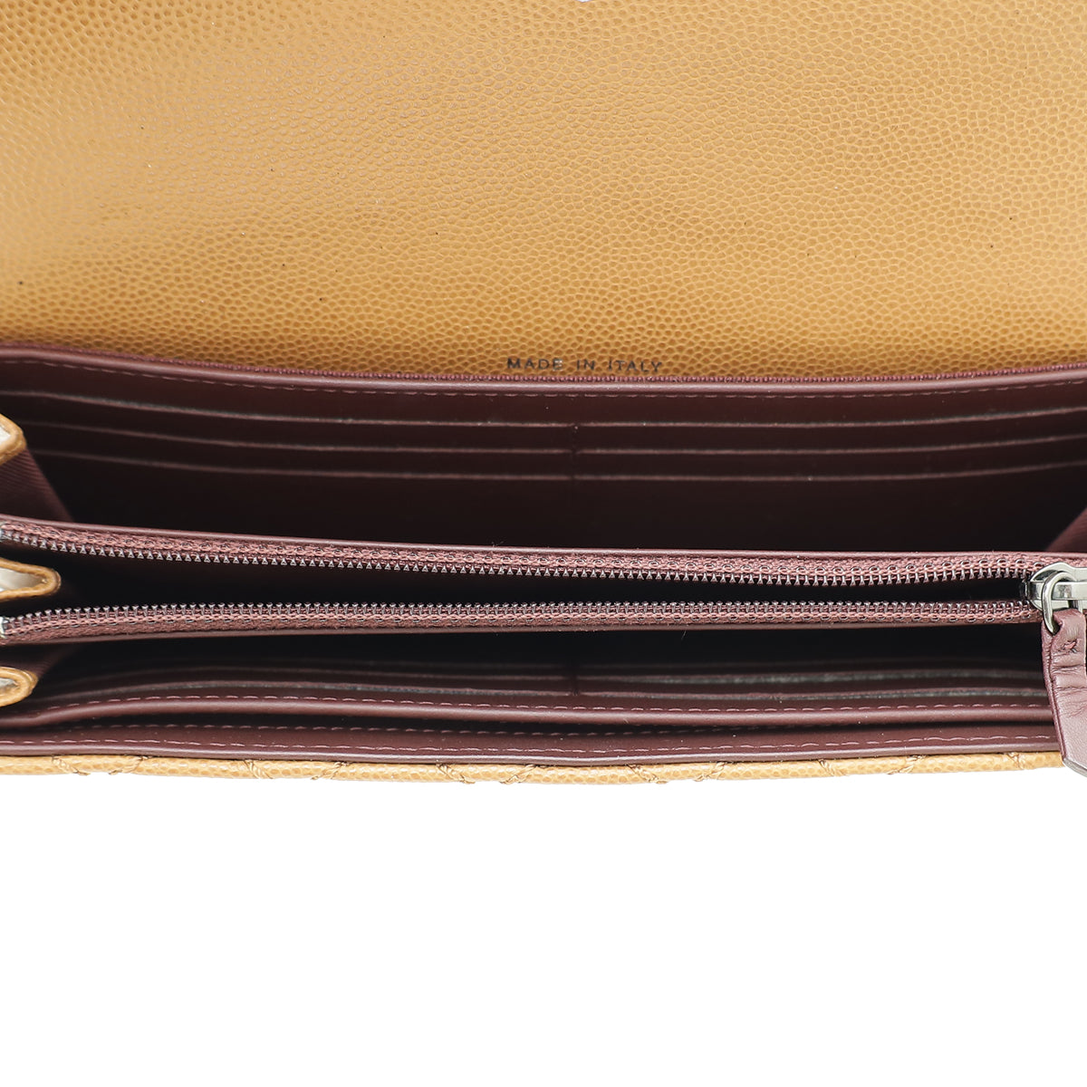 Chanel Tan CC Stitched Long Wallet