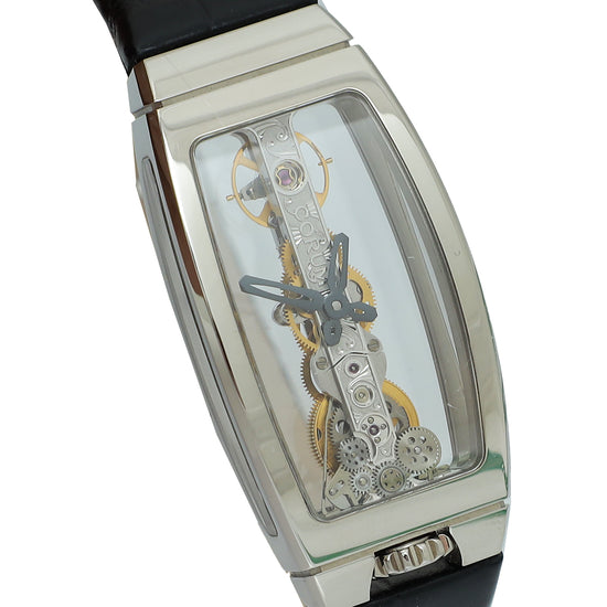 Corum 18K White Gold with Black Golden Bridge Skeleton Dial 43mm Watch