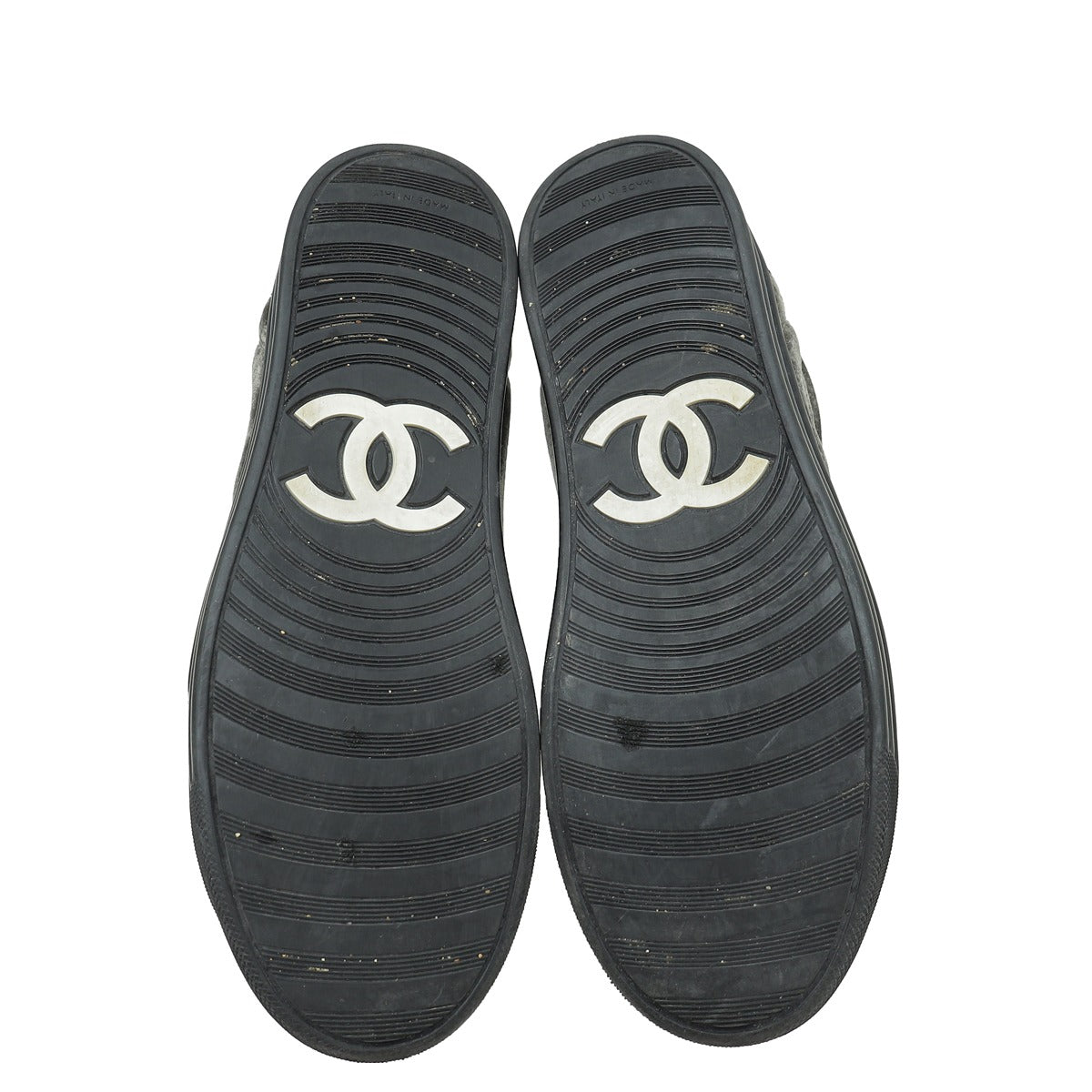 Chanel Bicolor CC Pearl Velvet Suede Lace Up Sneakers 38.5