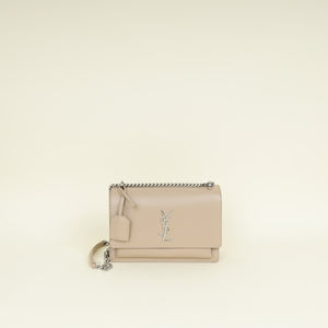 YSL Beige Sunset Chain Medium Shoulder Bag