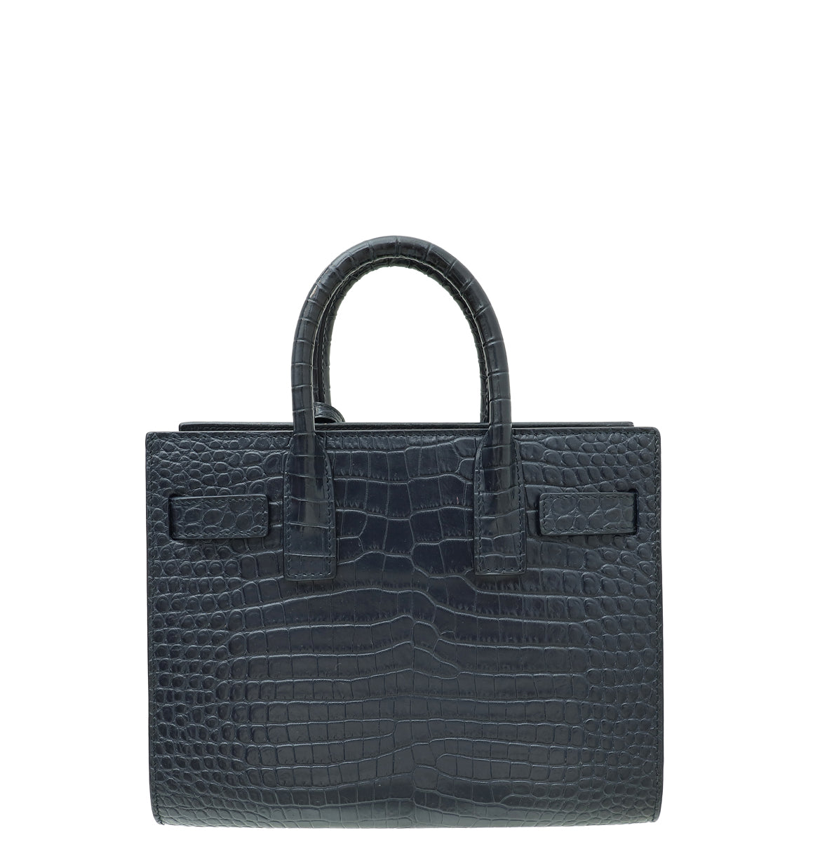 YSL Indigo Croco Embossed Sac De Jour Nano Bag