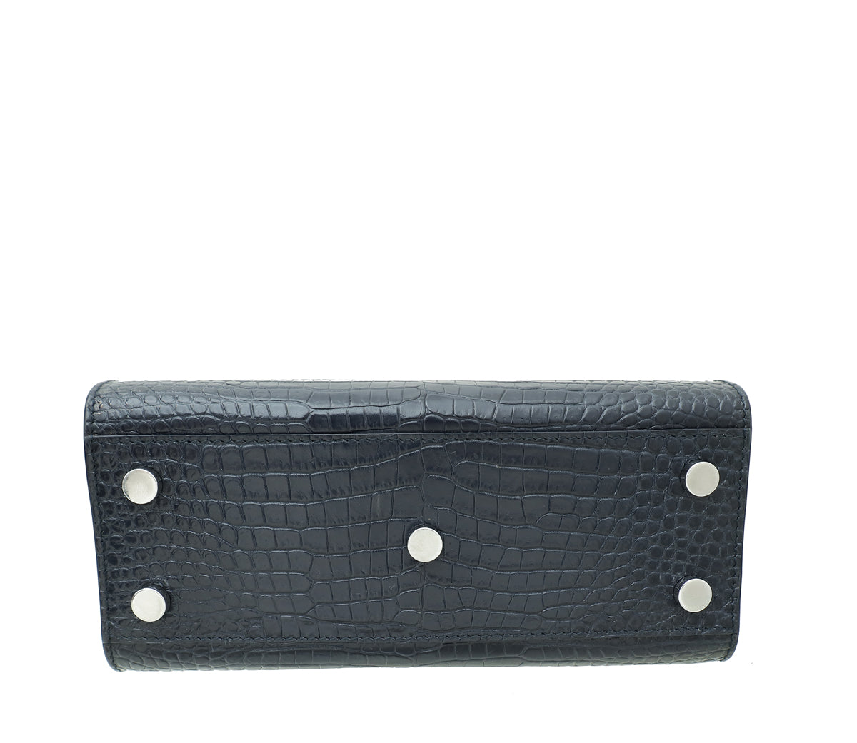 YSL Indigo Croco Embossed Sac De Jour Nano Bag