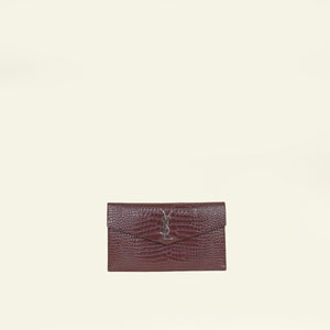 YSL Rouge Legion Croco Embossed Uptown Pouch