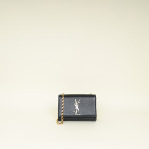 YSL Black Monogram Kate Satchel Chain Shoulder Bag