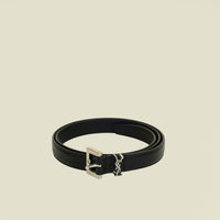 YSL Black Cassandre Buckle Belt