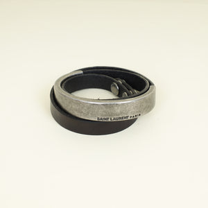 YSL Black Cuff Wrap Bracelet