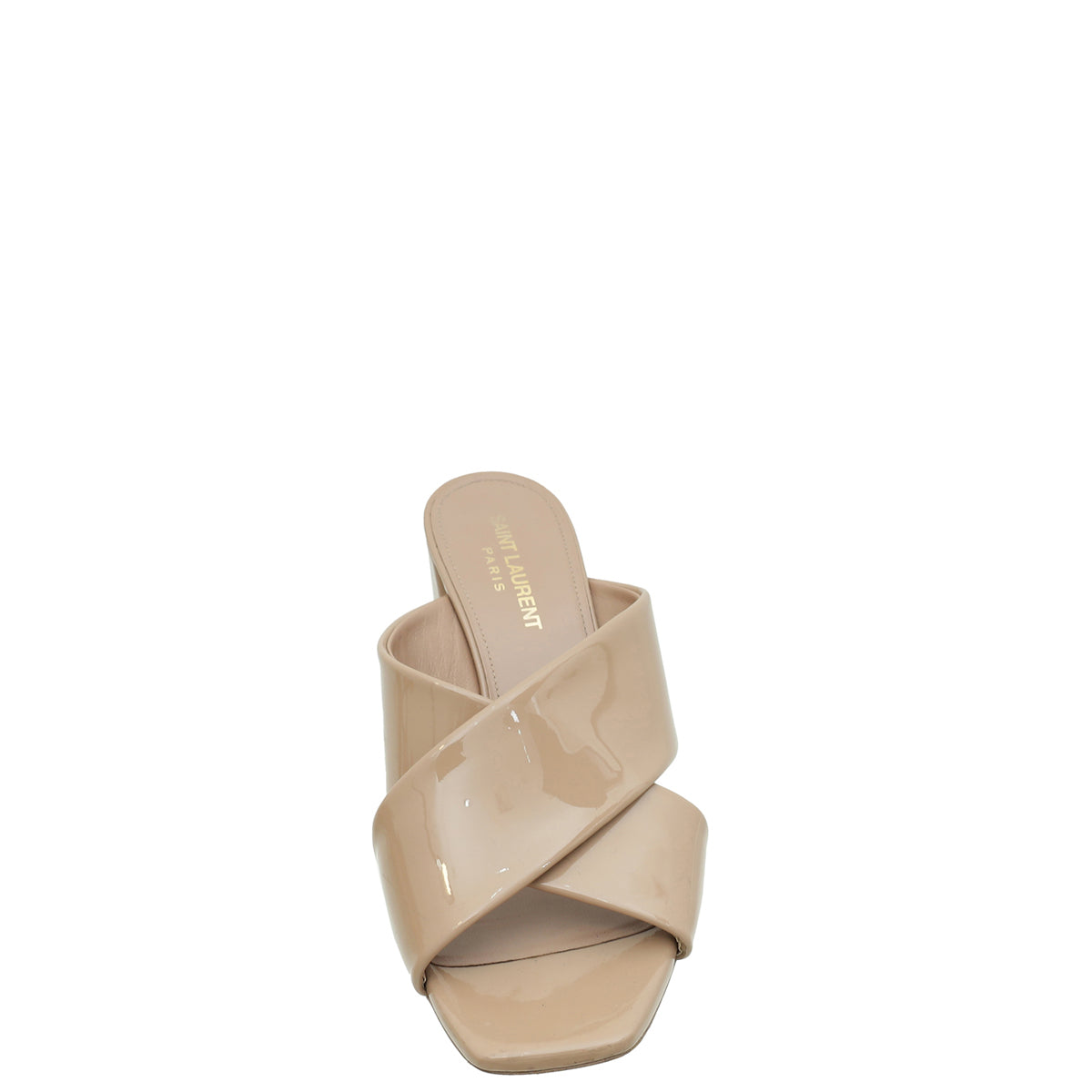 YSL Nude Loulou Criss Cross Mules 37.5