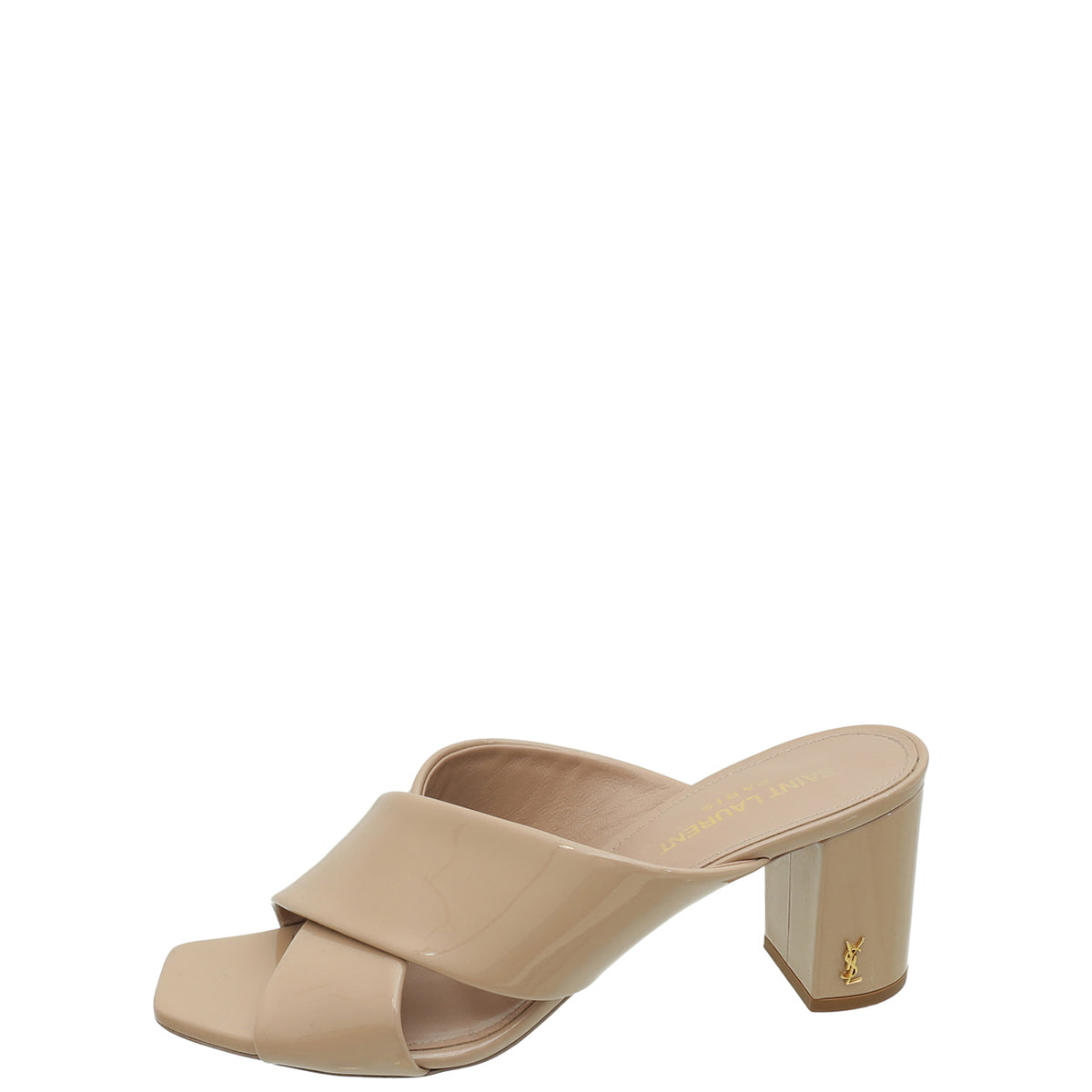 YSL Nude Loulou Criss Cross Mules 37.5