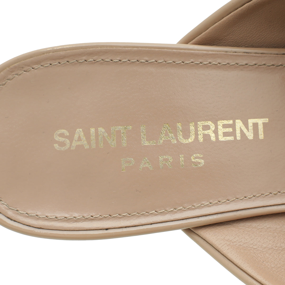 YSL Nude Loulou Criss Cross Mules 37.5