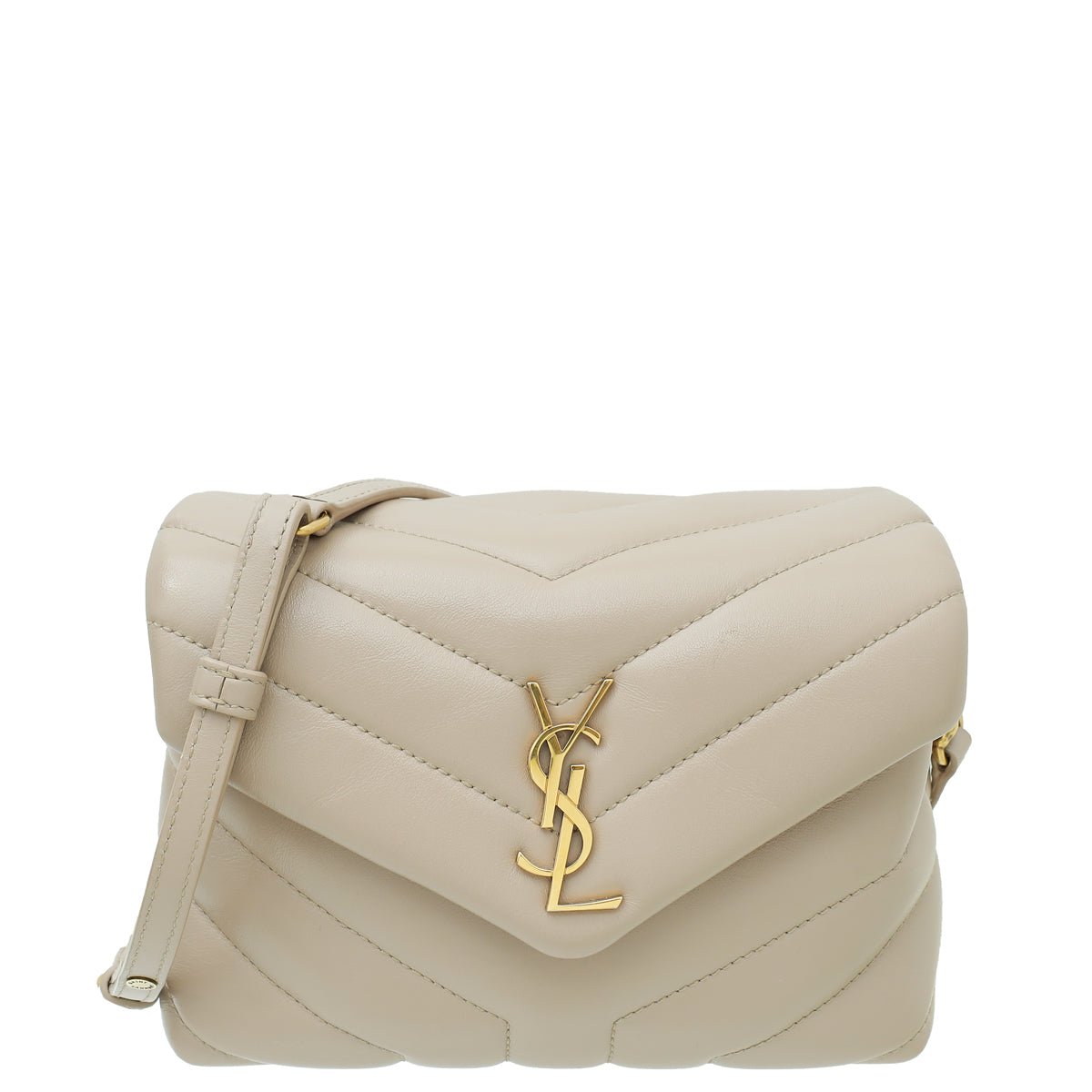 YSL Beige Loulou Toy Shoulder Bag-YSL-THE CLOSET