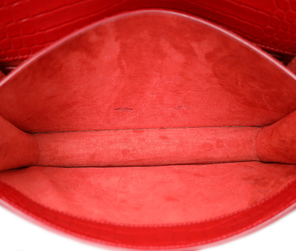 YSL Red Croco Embossed Sunset Medium Bag