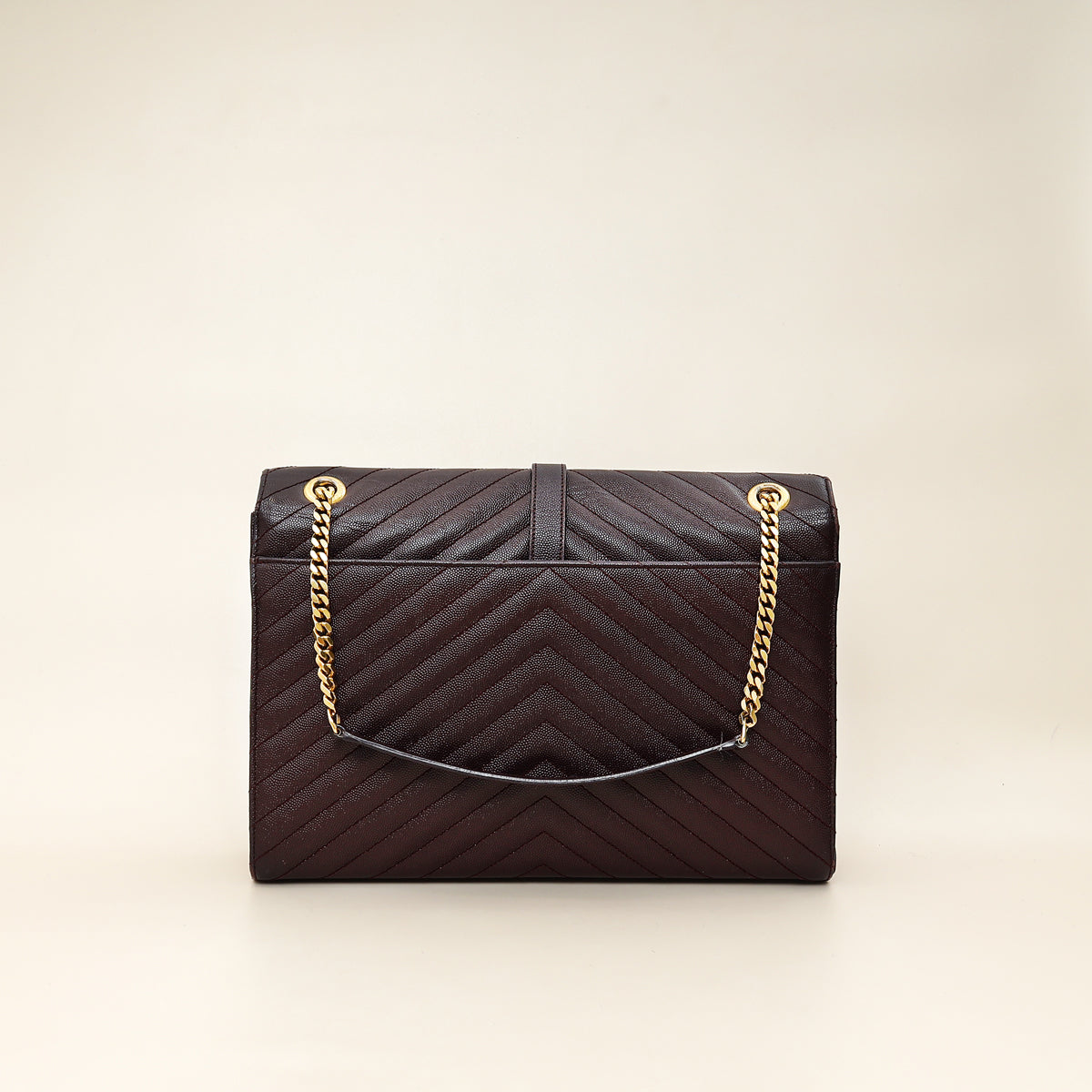 YSL Burgundy Monogram Envelope Large Satchel Bag-YSL-THE CLOSET