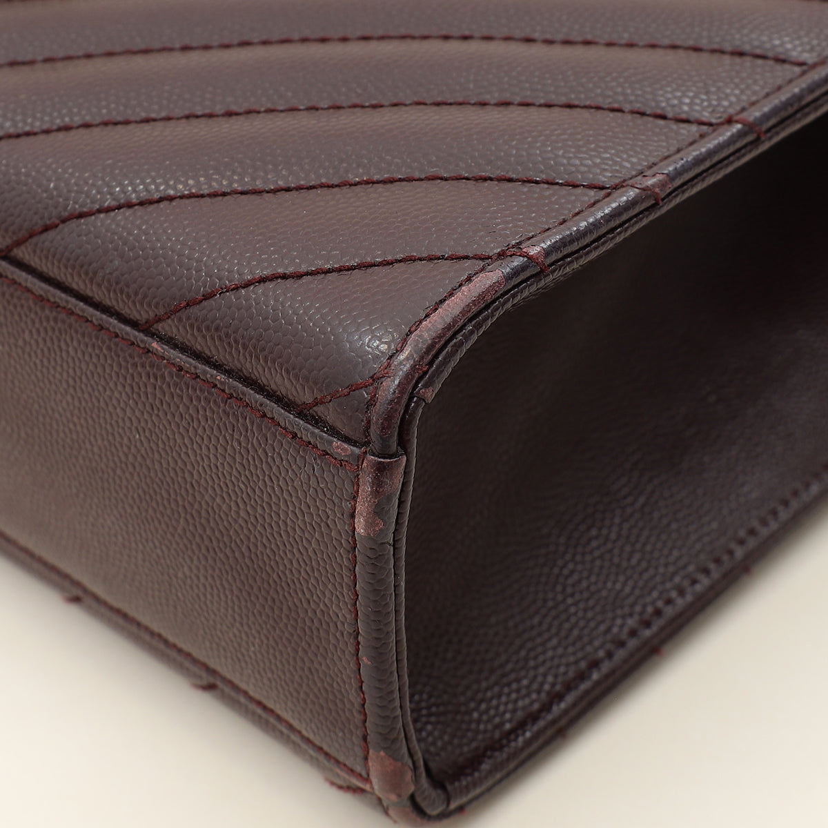 YSL Burgundy Monogram Envelope Large Satchel Bag-YSL-THE CLOSET