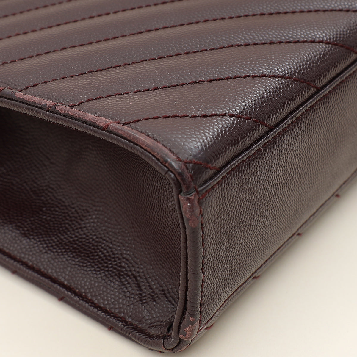 YSL Burgundy Monogram Envelope Large Satchel Bag-YSL-THE CLOSET