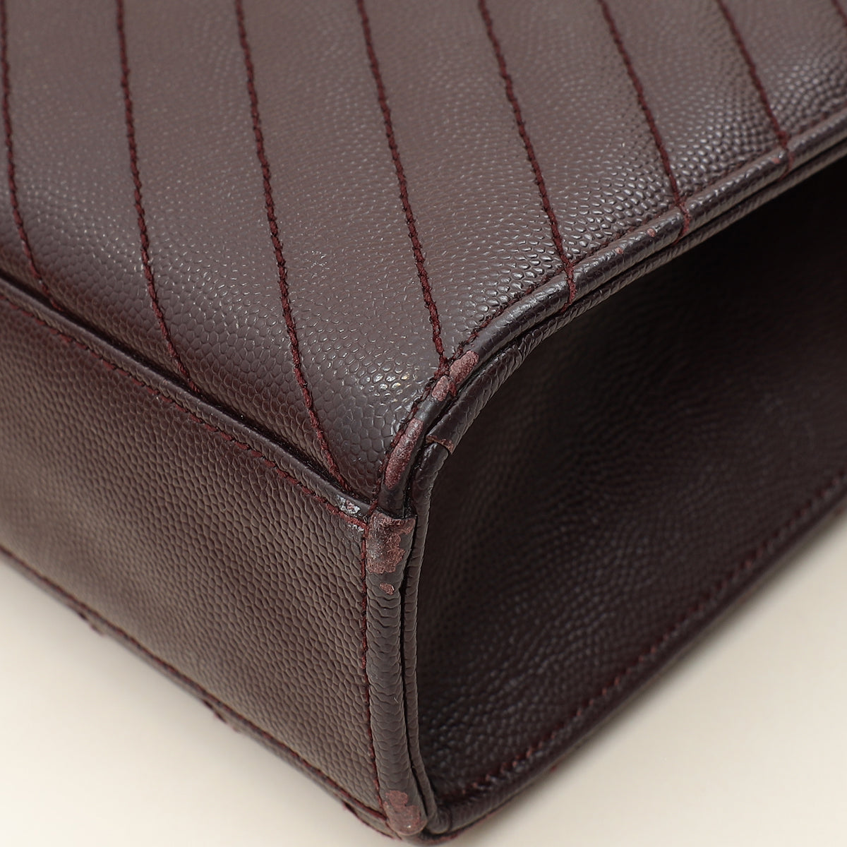 YSL Burgundy Monogram Envelope Large Satchel Bag-YSL-THE CLOSET