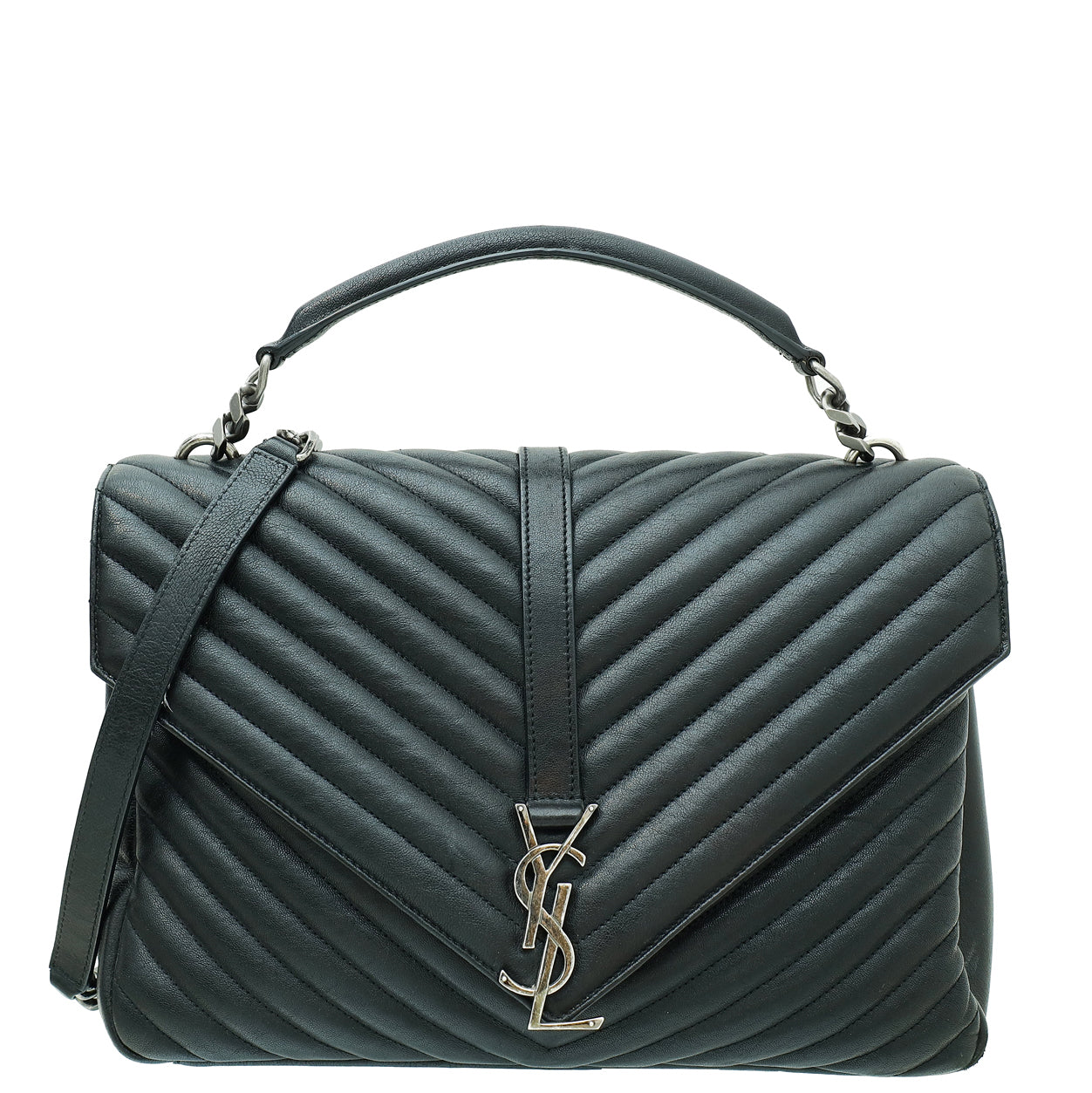 YSL Black Monogram College Satchel Large Bag-YSL-THE CLOSET