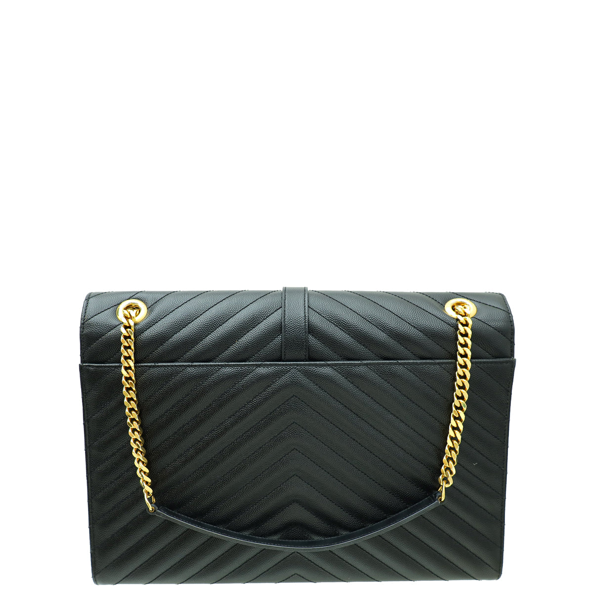 YSL Black Monogram Chevron Large Satchel Bag-YSL-THE CLOSET