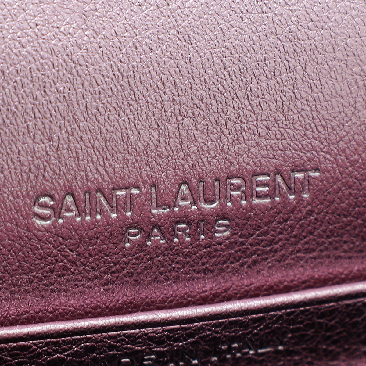 YSL Metallic Lilac Cassandre Envelope Wallet On Chain