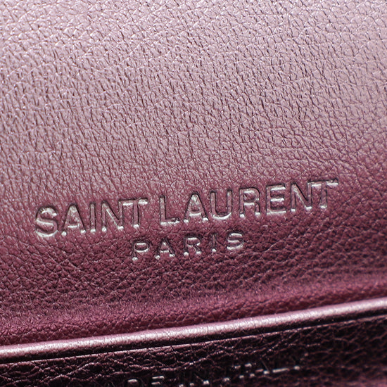 YSL Metallic Lilac Cassandre Envelope Wallet On Chain