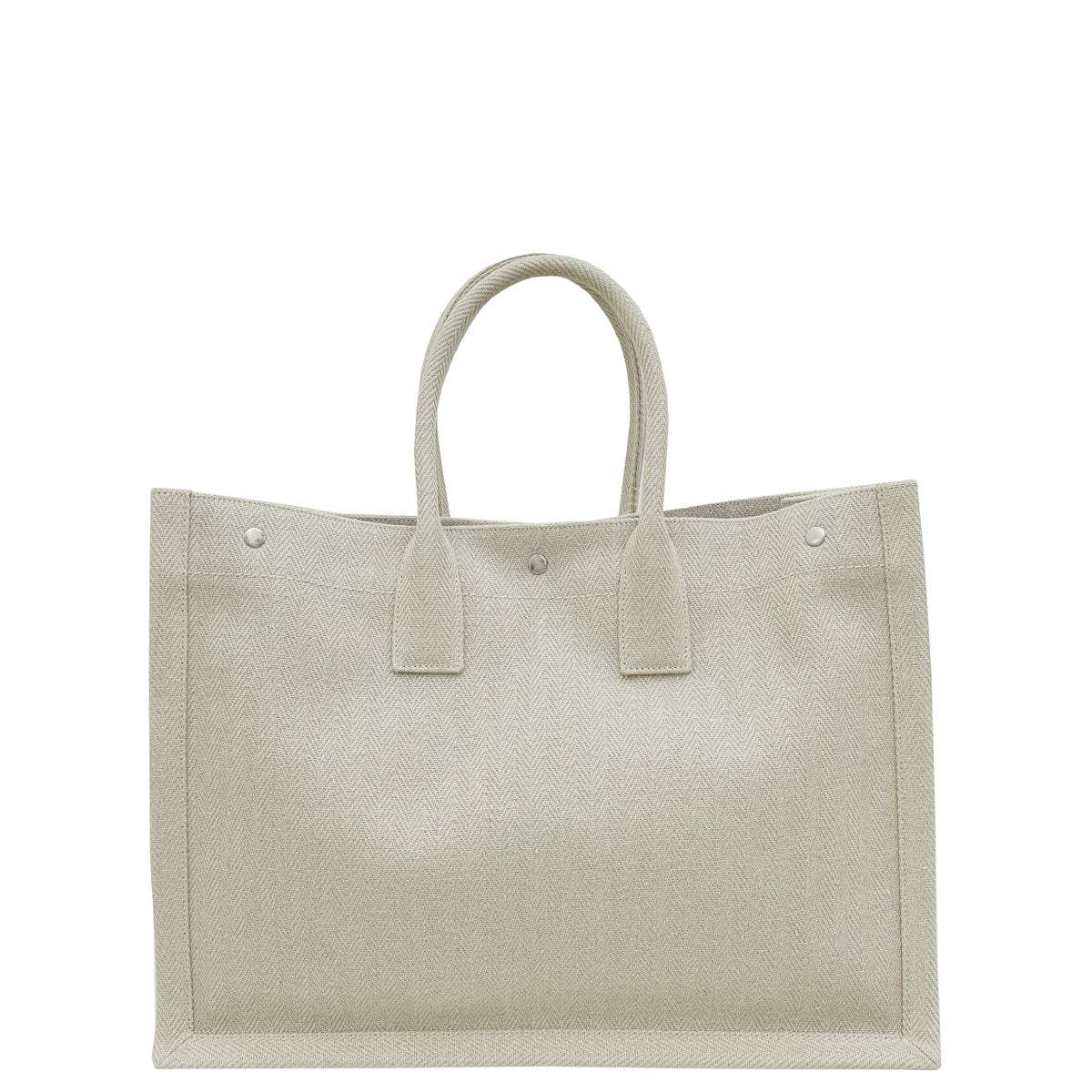YSL Light Grey Linen Rive Gauche Tote Medium Bag-YSL-THE CLOSET