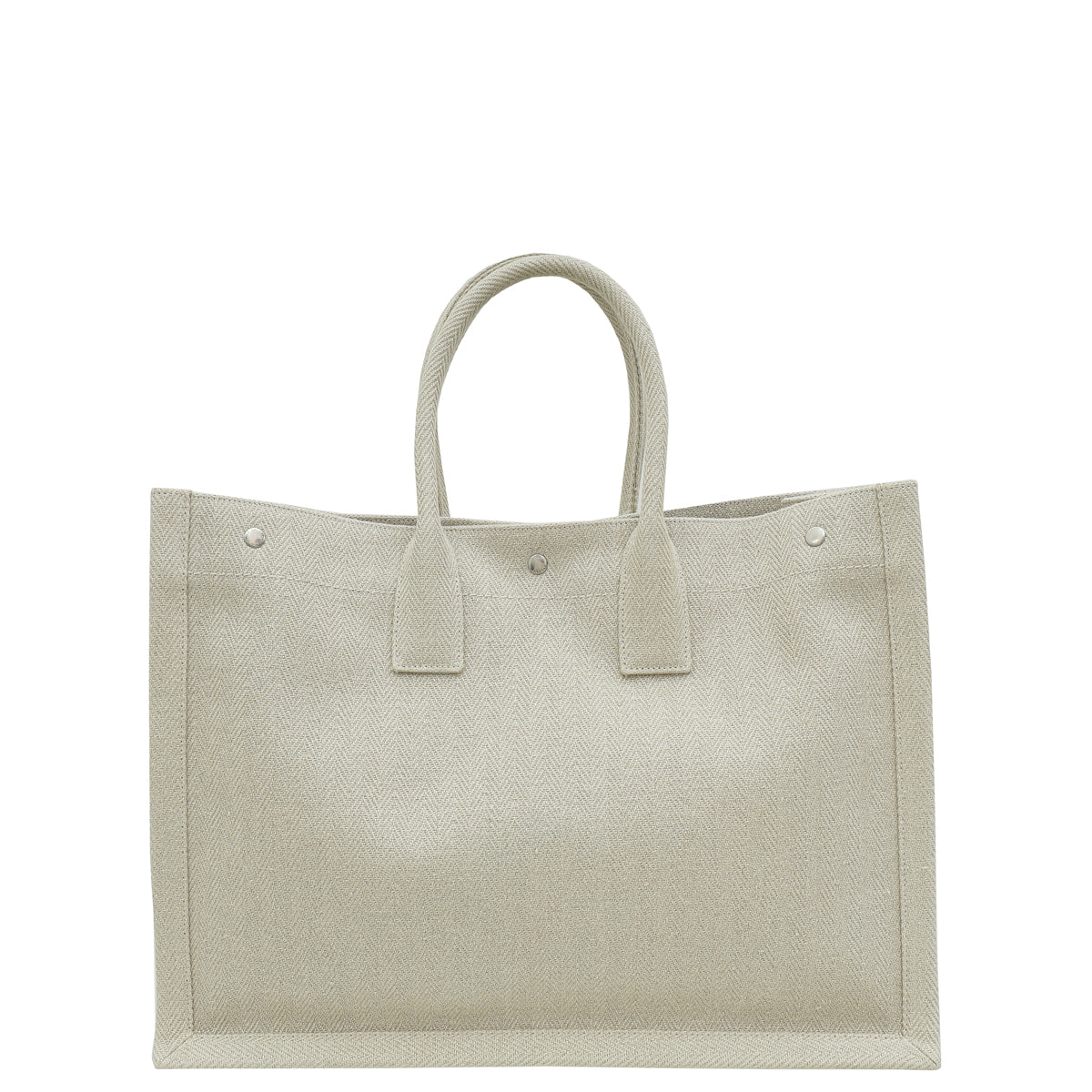 YSL Light Grey Linen Rive Gauche Tote Medium Bag