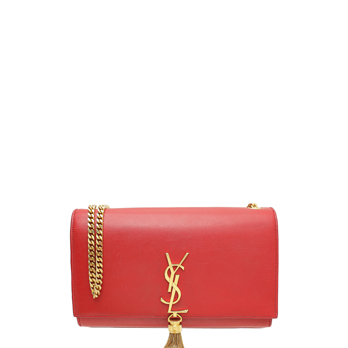 YSL Red Kate Tassel Medium Chain Shoulder Bag-YSL-THE CLOSET
