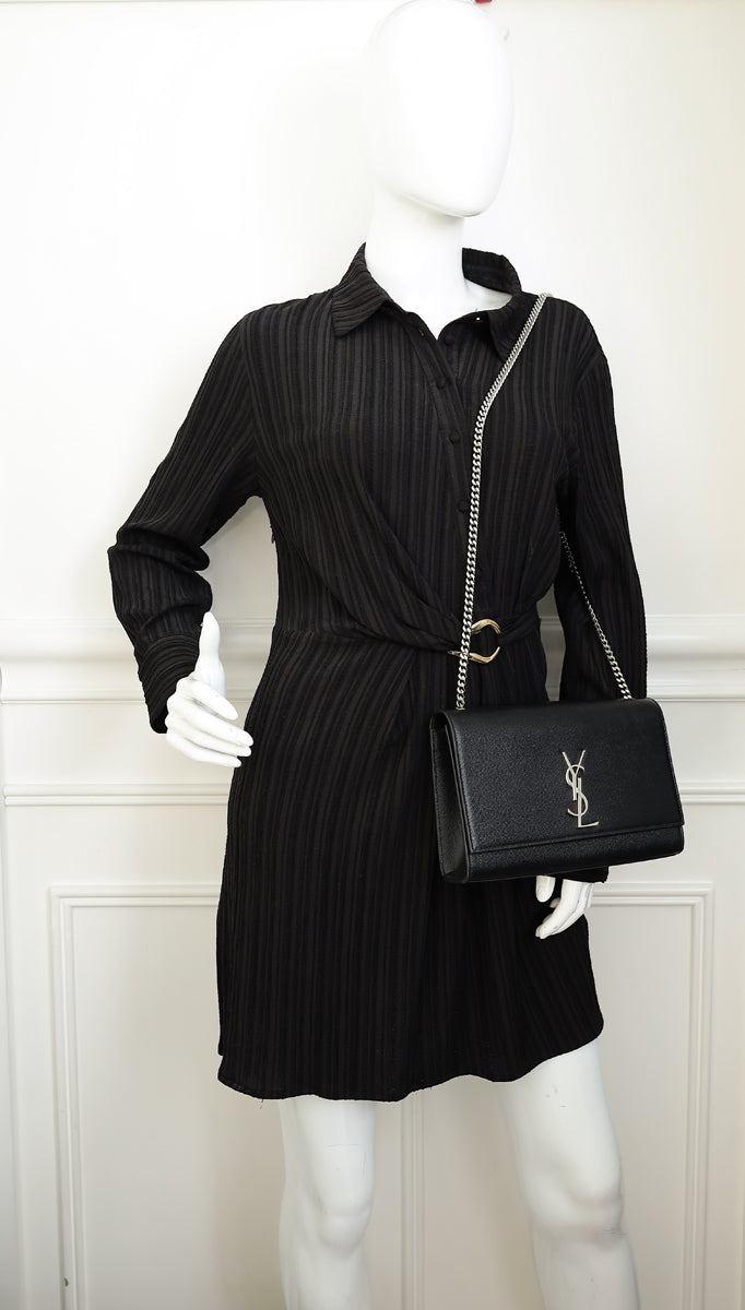YSL Black Kate Chain Medium Shoulder Bag