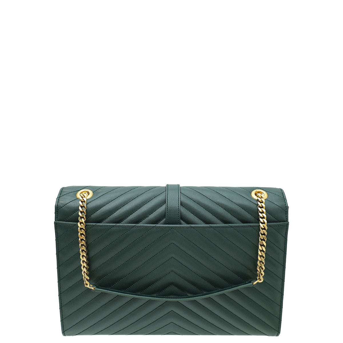 YSL Forest Green Monogram Satchel Flap Large Bag