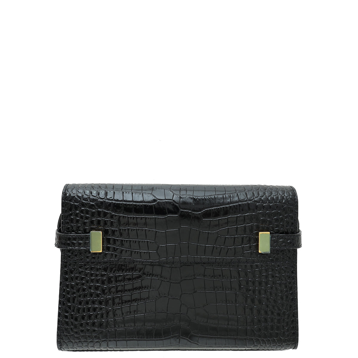 YSL Manhattan Shiny Croc Embossed Small Shoulder Bag-YSL-THE CLOSET