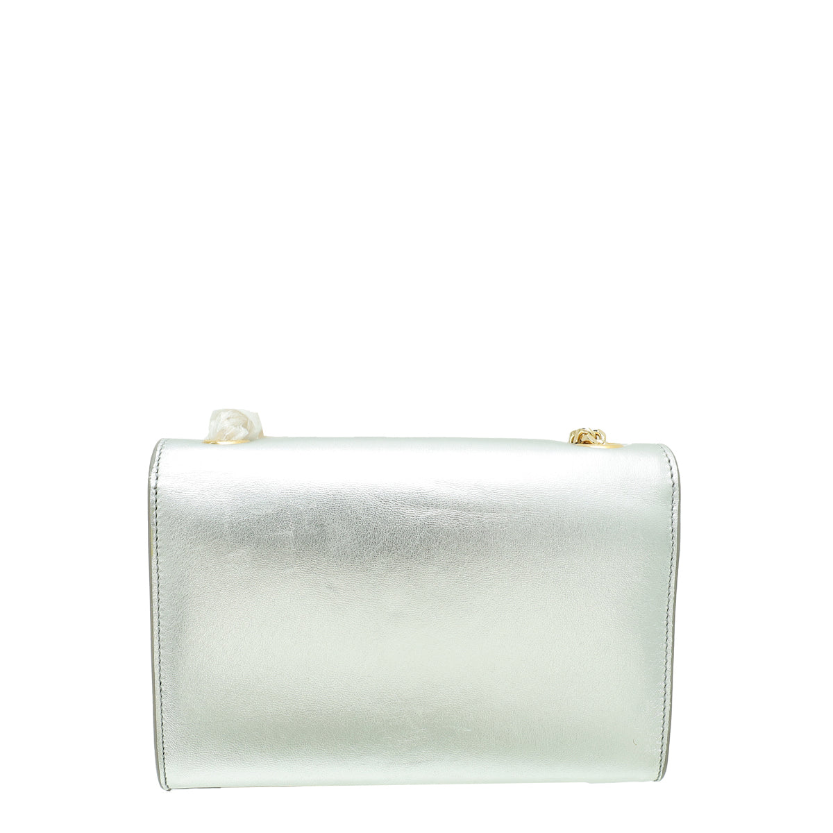 YSL Metallic Silver Classic Monogram Kate Tassel Bag-YSL-THE CLOSET