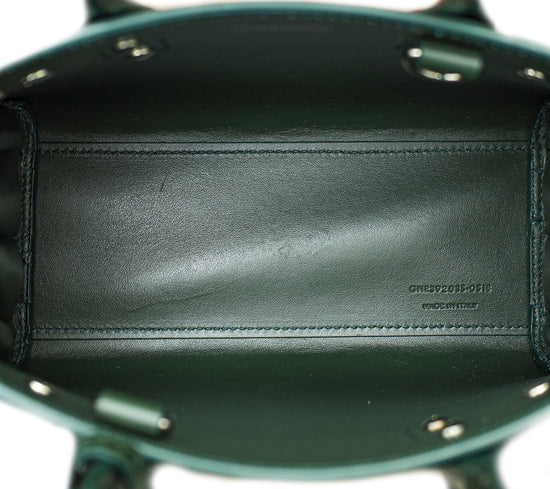 YSL Dark Green Sac de Jour Croco Embossed Nano Bag