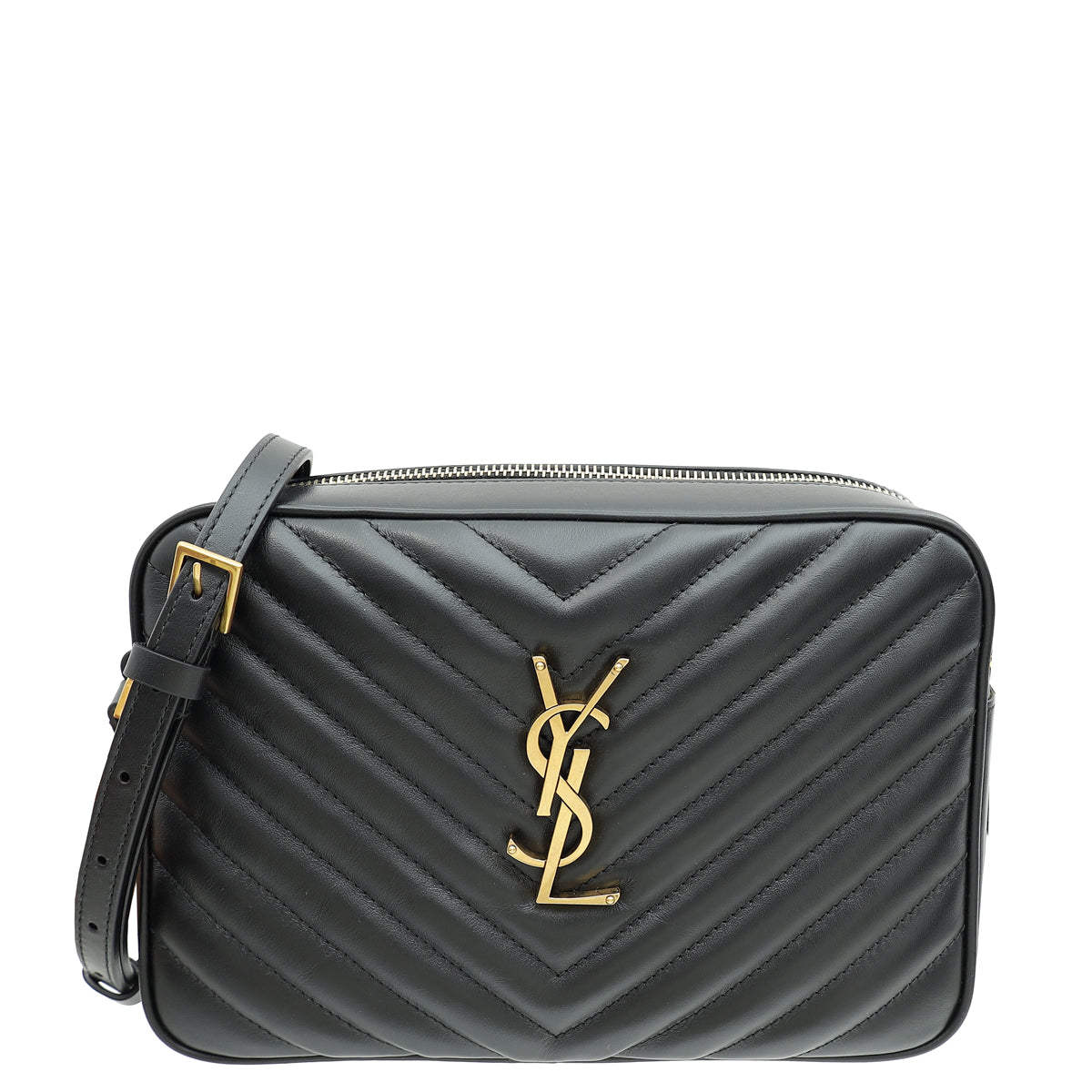 YSL Black Monogram Quilted Lou Camera Bag