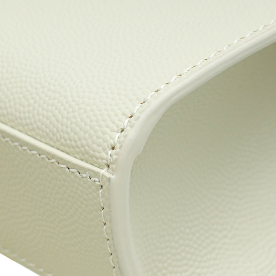 YSL Vintage Blanc Monogram Kate Tassel Medium Shoulder Bag-YSL-THE CLOSET