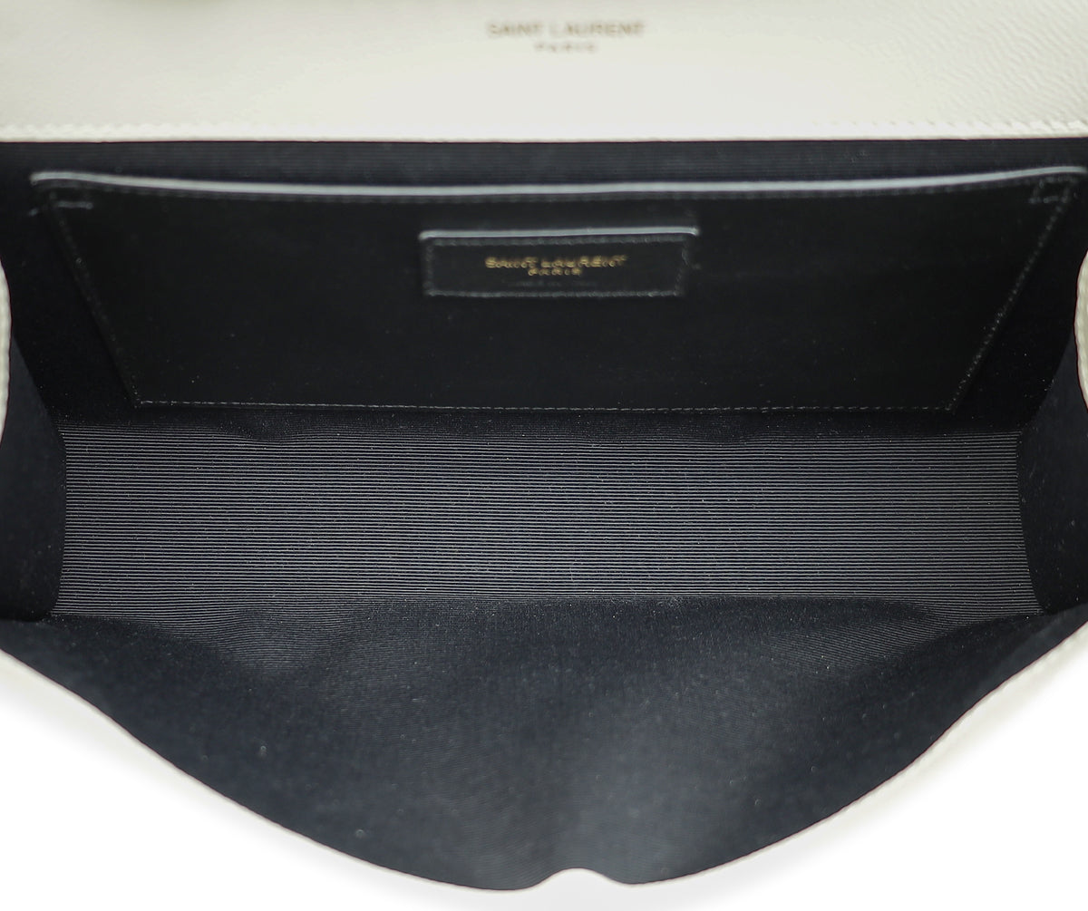 YSL Vintage Blanc Monogram Kate Tassel Medium Shoulder Bag-YSL-THE CLOSET