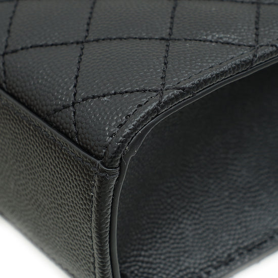 YSL Black Mix Quilted Envelope Medium Shoulder Bag-YSL-THE CLOSET