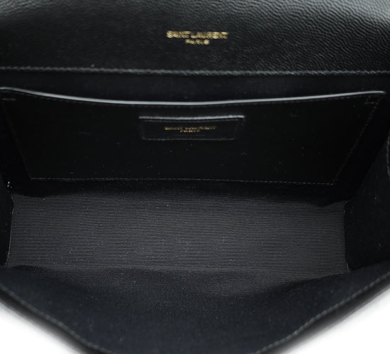 YSL Black Mix Quilted Envelope Medium Shoulder Bag-YSL-THE CLOSET
