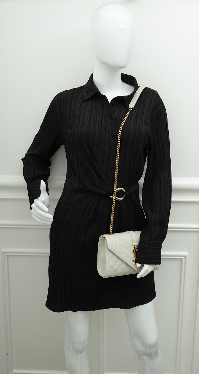 YSL Blanc Vintage Mix Quilted Envelope Small Shoulder Bag-YSL-THE CLOSET