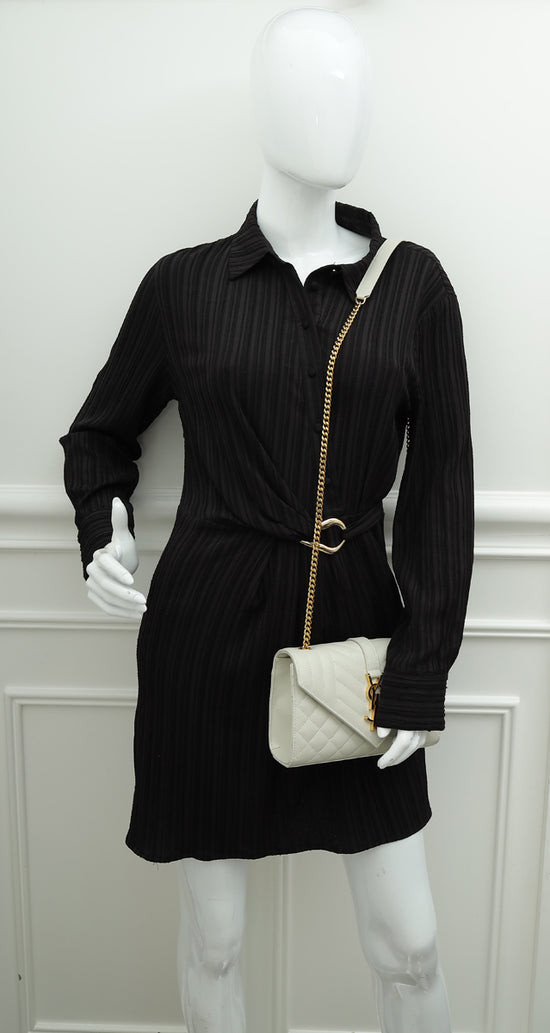 YSL Blanc Vintage Mix Quilted Envelope Small Shoulder Bag-YSL-THE CLOSET