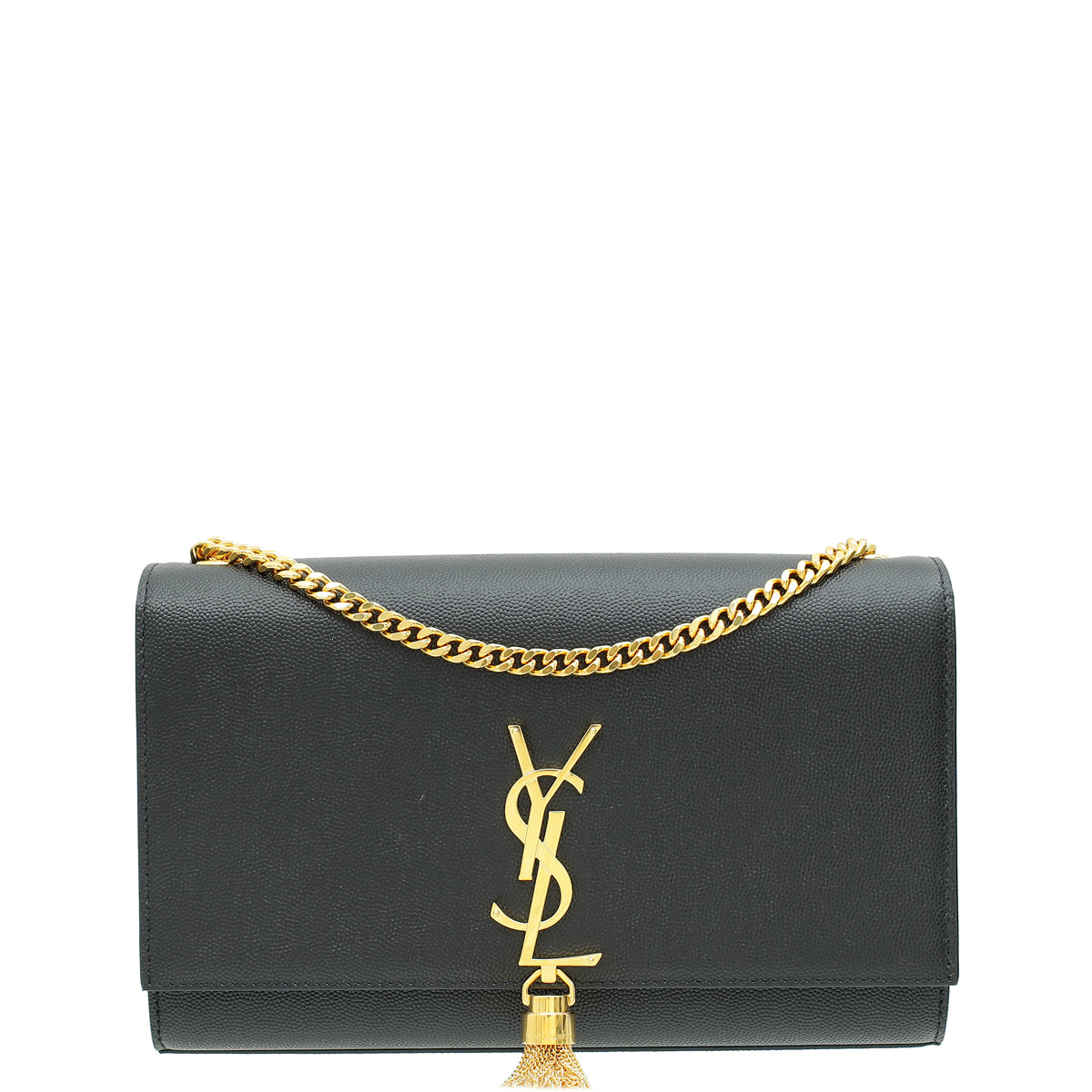 YSL Black Monogram Kate Tassel Medium Shoulder Bag-YSL-THE CLOSET