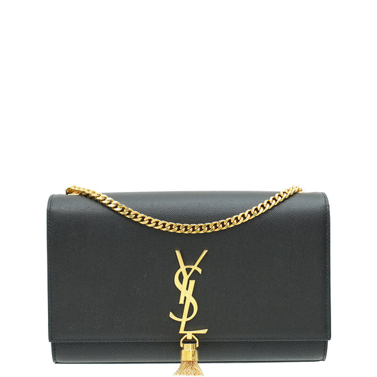 YSL Black Monogram Kate Tassel Medium Shoulder Bag