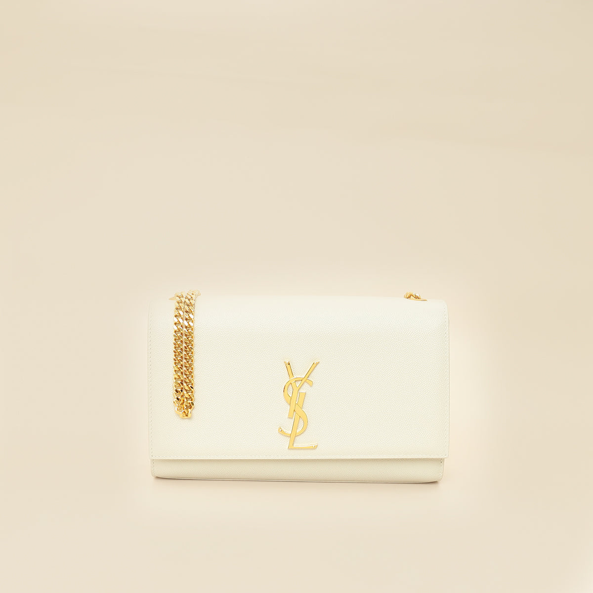 YSL Blanc Vintage Monogram Kate Medium Shoulder Bag-YSL-THE CLOSET