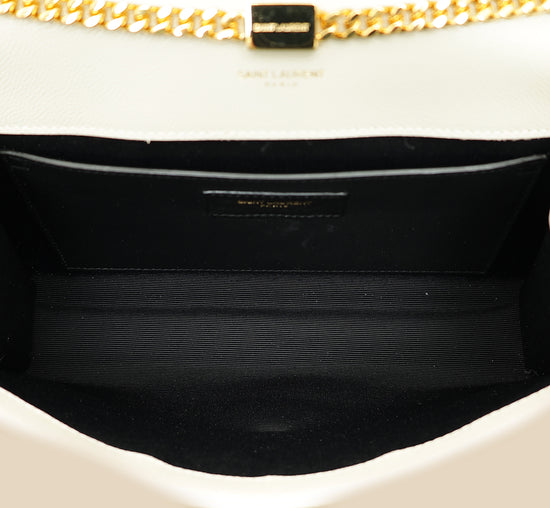YSL Blanc Vintage Monogram Kate Medium Shoulder Bag-YSL-THE CLOSET