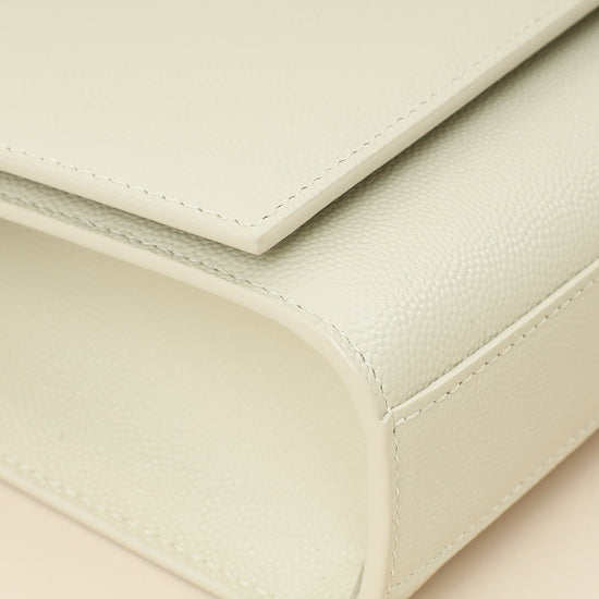 YSL Blanc Vintage Monogram Kate Medium Shoulder Bag-YSL-THE CLOSET