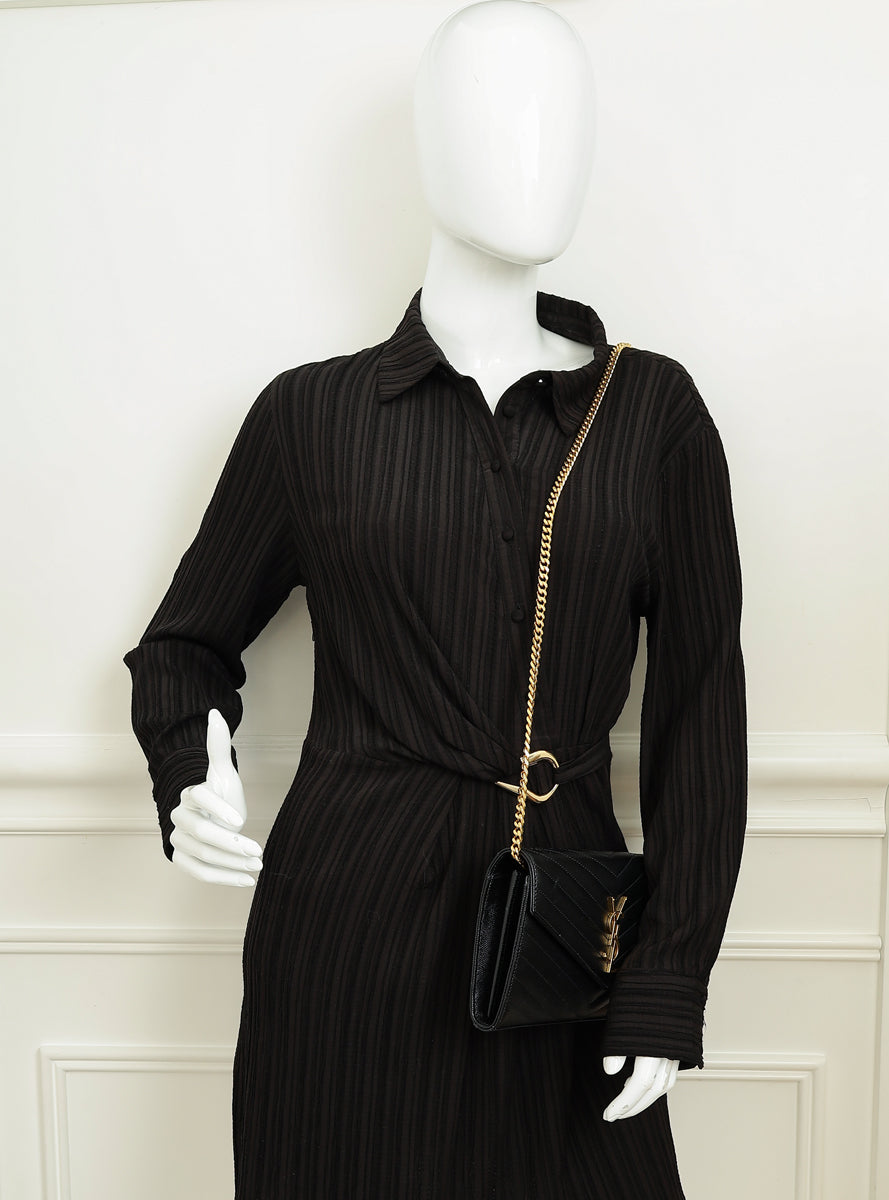 YSL Black Cassandre Chain Wallet-YSL-THE CLOSET