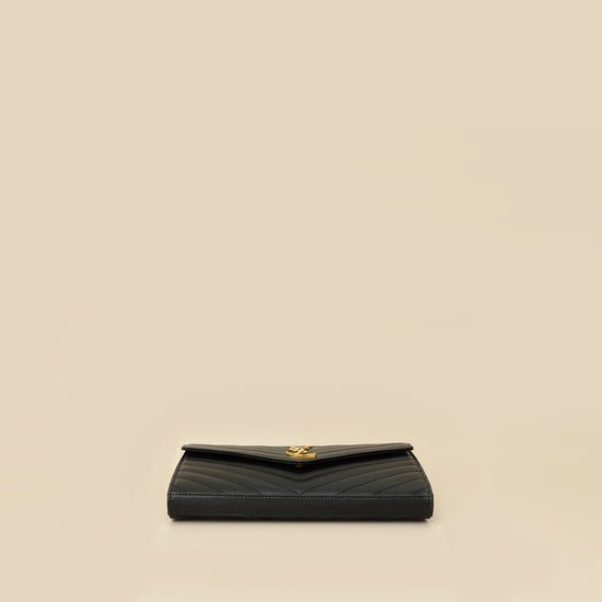 YSL Black Cassandre Chain Wallet-YSL-THE CLOSET