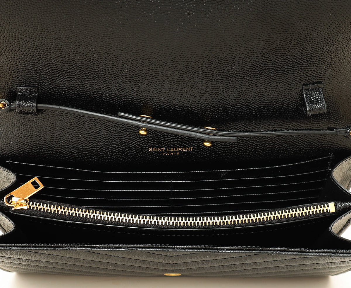 YSL Black Cassandre Chain Wallet-YSL-THE CLOSET